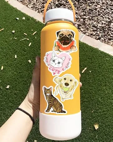 DETICKERS Coffee Cup Stickers for Laptop Coffee Stickers for Water Bottles Waterproof Cute Coffee Vinyl Stickers - product information 7