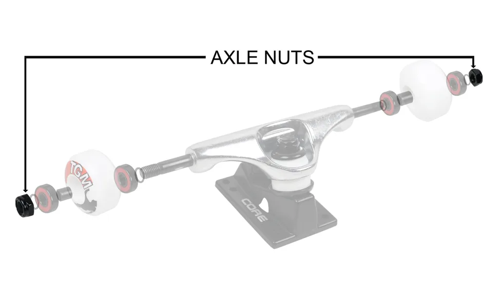 4 Axle Nuts for Skateboard Longboard Trucks - Full Set of Dimebag Truck Lock Nuts 5/16 (Standard) - Dime Bag Hardware Axle Nuts