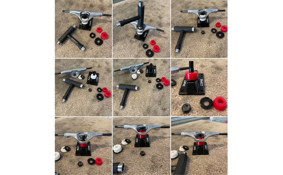 Dimebag Skateboard Longboard Truck Replacement Bushings (for 2 Trucks) 98A Black - How to replace your skateboard bushings guide