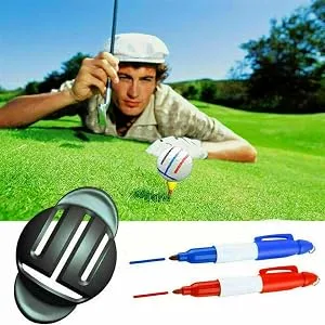 8 Pack Precision Golf Ball Marker, Upgrade Golf Accessories, 4 Golf Ball Marking Stencils and 4 Colors Golf Ball Markers, Golf Ball Line Marker Tool, Golf Ball Alignment and Identification Tool - golf ball marker