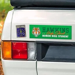 Genuine Fred Stranger Things, Bumper Magnet, Hawkins is for Hunters, Multicolored - Stranger Things bumper magnet - Hawkins High School