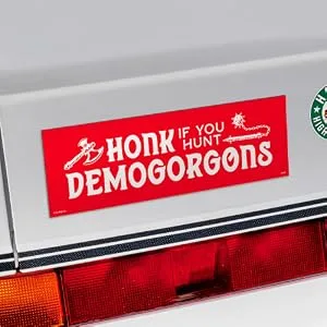 Genuine Fred Stranger Things, Bumper Magnet, Hawkins is for Hunters, Multicolored - Stranger Things bumper magnet - Honk if you hunt demogorgons