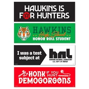 Genuine Fred Stranger Things, Bumper Magnet, Hawkins is for Hunters, Multicolored - Stranger Things Bumper Magnets