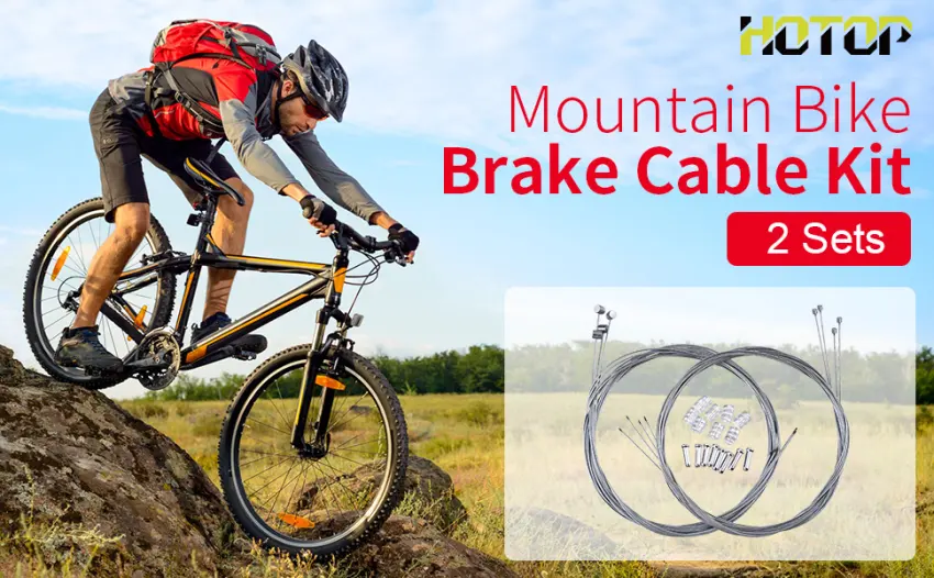Hotop 2 Set Mountain Bike Brake Cable Gear Cable Wire and Cable End Crimps Kit - product information 1