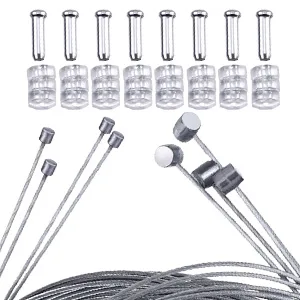 Hotop 2 Set Mountain Bike Brake Cable Gear Cable Wire and Cable End Crimps Kit - product information 2