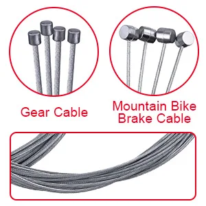 Hotop 2 Set Mountain Bike Brake Cable Gear Cable Wire and Cable End Crimps Kit - product information 3