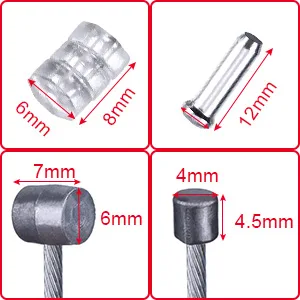 Hotop 2 Set Mountain Bike Brake Cable Gear Cable Wire and Cable End Crimps Kit - product information 4