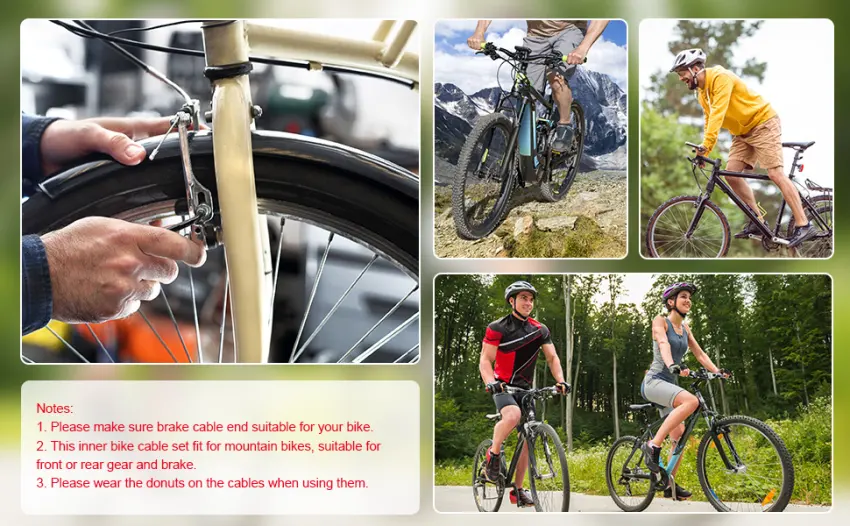 Hotop 2 Set Mountain Bike Brake Cable Gear Cable Wire and Cable End Crimps Kit - product information 6