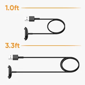 lepmok Charger for Fitbit-Inspire-3 (3.3ft/1.0ft) Charger Cable Replacement (2 Pack) - CHARGER FOR FITBIT INSPIRE 3