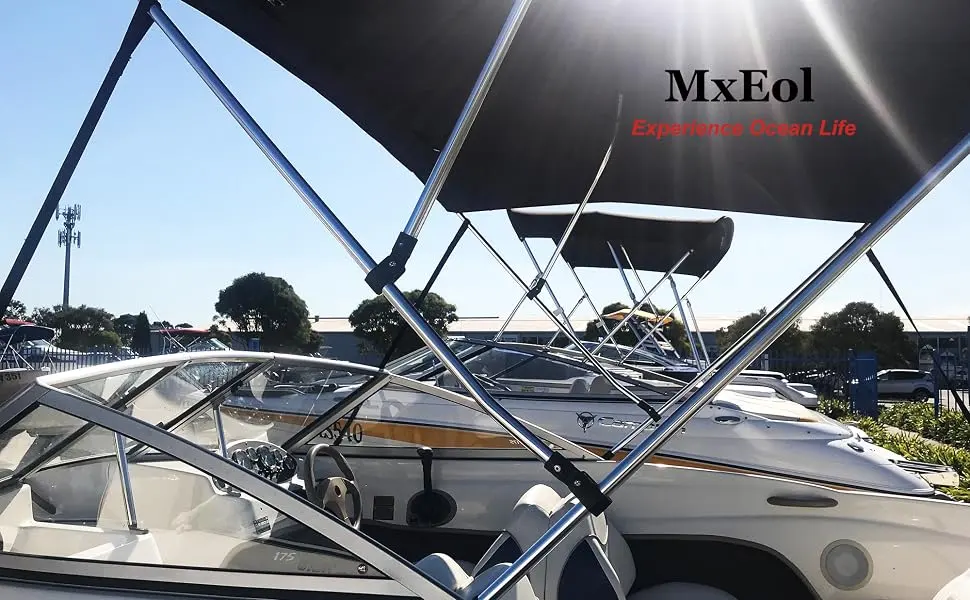 Mxeol Bimini Top Fittings Eye End Caps External Black Nylon Pair - bimini top hardware