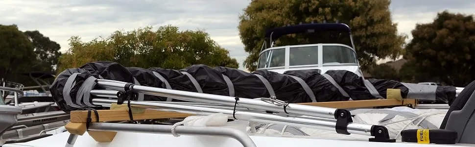 Mxeol Bimini Top Fittings Eye End Caps External Black Nylon Pair - marine end caps