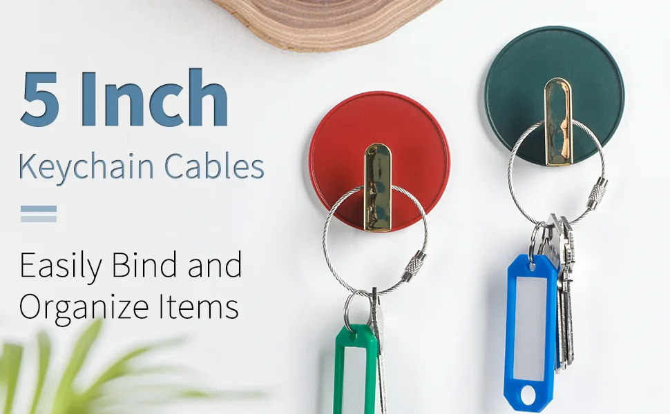 Pawfly 5 Inch/10 Inch Wire Keychain Cable Large Stainless Steel Key Ring Loop Holder, 20/50/100 Pack 5 Inch 20 Pack - product information 14