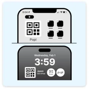 Popl Digital Business Card - Smart NFC Networking Card - Tap to Share - iPhone & Android (Black) - Popl iPhone home and lock screen widgets