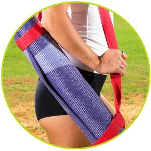 ProsourceFit Yoga Mat Carrying Sling, Easy Adjustable Carry Strap 152cm Long Cotton Black - shoulder sling with Velcro