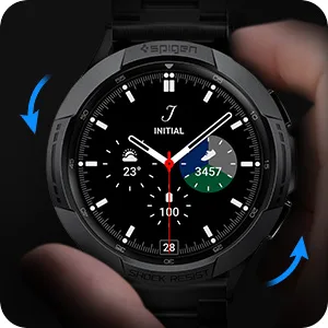 Spigen Chrono Shield Designed for Samsung Galaxy Watch 4 Classic 46mm Bezel Ring Protector (2021) - Black - Galaxy Watch 4 Classic Bezel Ring
