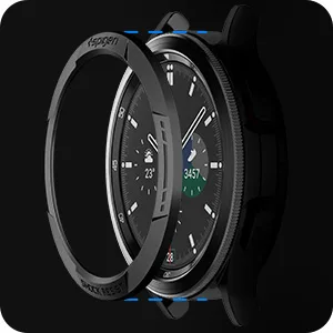 Spigen Chrono Shield Designed for Samsung Galaxy Watch 4 Classic 46mm Bezel Ring Protector (2021) - Black - Galaxy Watch 4 Classic Bezel Ring