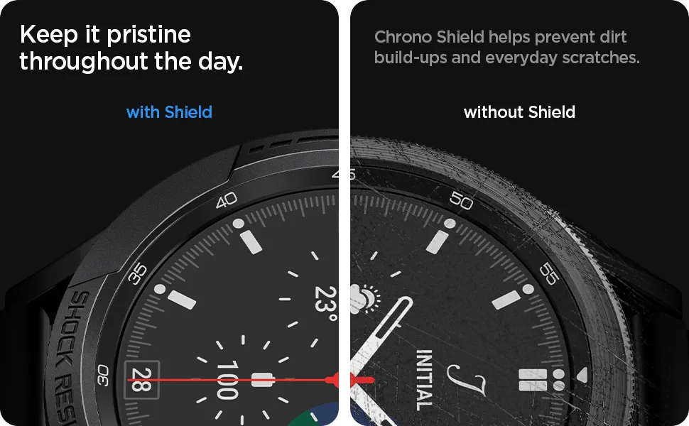 Spigen Chrono Shield Designed for Samsung Galaxy Watch 4 Classic 46mm Bezel Ring Protector (2021) - Black - Galaxy Watch 4 Classic Bezel Ring