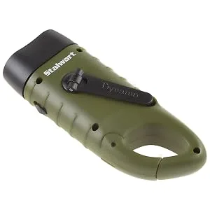 Solar Powered Hand Crank Flashlight- Rechargeable LED Cranking Light With Clip By Stalwart (For Emergency Hiking Camping and Survival Gear) - Solar Powered Hand Crank Flashlight