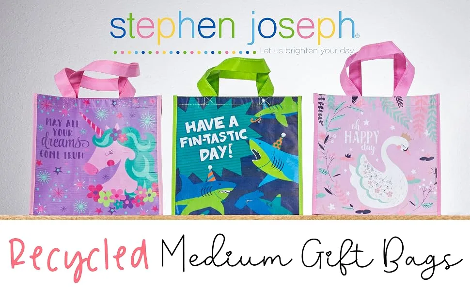 Stephen Joseph unisex child Stephen Joseph Gifts Medium Recycled Gift Bag, UNICORN, Medium US - MED RPET