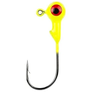 Strike King Strike King Lures Mr Crappie Jig Head with Lazer Sharp Eagle Claw Hook Freshwater 1 Oz 2 Package of Chartreuse 1/32 oz - Mr. Crappie Jig Head