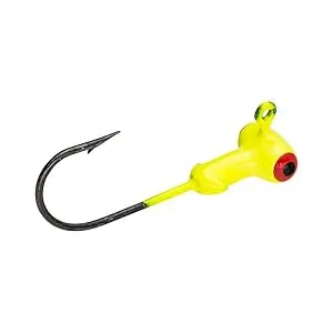 Strike King Strike King Lures Mr Crappie Jig Head with Lazer Sharp Eagle Claw Hook Freshwater 1 Oz 2 Package of Chartreuse 1/32 oz - Mr. Crappie Sausage Head