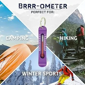 Sun Company Brrr-ometer - Snowsport Zipperpull Thermometer | Skiing & Snowboarding Thermometer for Jacket, Parka, or Pack Blue - Zipper thermometer