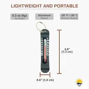 Sun Company Brrr-ometer - Snowsport Zipperpull Thermometer | Skiing & Snowboarding Thermometer for Jacket, Parka, or Pack Blue - zipper thermometer