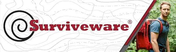 Surviveware Waterproof Duct Tape, Heavy Duty with Easy Tear Technology for Camping, Outdoors Adventures and Survival Kits - Surviveware Logo v2