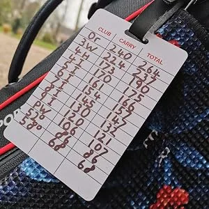 SWVL Sports Golf Gapping Chart Bag Tag- Club, Carry & Total Distance Matrix for Full Bag 1 - gapping chart on bag