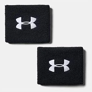 Under Armour Men's 3-inch Performance Wristband 2-Pack One Size Black (001)/White - product information 2