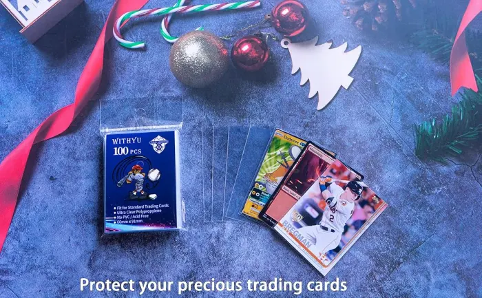100 Pcs Soft Trading Card Sleeves, Top Loading Sleeves for Standard Cards 2.5" X 3.5",Ultra-Clear Card Protector for Game Cards, Baseball Cards - product information 6