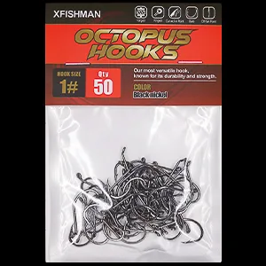 Octopus-Hook-Fishing-Beak-Circle-Hooks-Freshwater-Red-Black-100-50 Pack 2-Black Size:8 100-Pack - octopus hooks