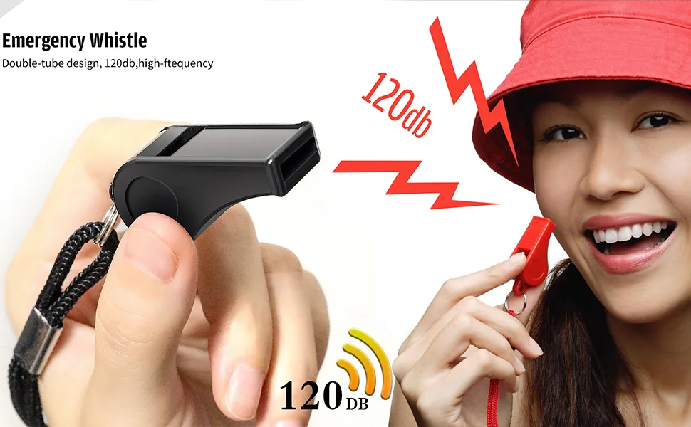 XXINMOH Whistle with Lanyard for Coaches, Referees, Training, Outdoor Camping Accessories,Dog Whistle, Emergency Survival. Red Black - Whistle loud