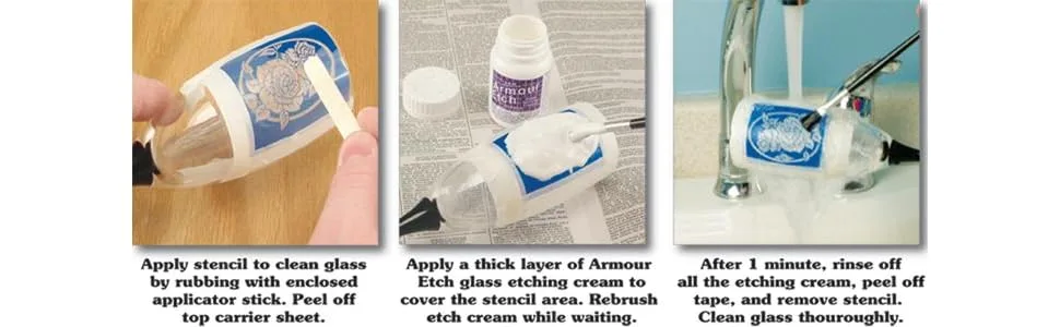 Armour Rub N Etch Stencil, Fancy Hearts - product information 2
