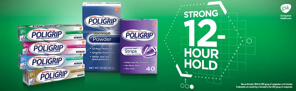 PoliGrip Denture Adhesive, 2.2 Oz (Pack of 1) - header