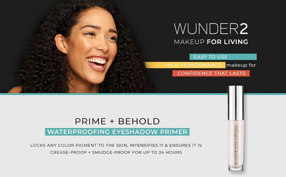WUNDERBROW PRIME & BEHOLD Waterproof Lip and Eyeshadow Primer Makeup for Color Cosmetics - Wunder2 wunderbrow perfect selfie primer wonder2 face powder eyebrow gel eyeliner