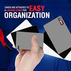 Vidpro White Balance 3 Card Set with Lanyard Strap 2"x3" Inch Grey, Black, White in Box - product information 6