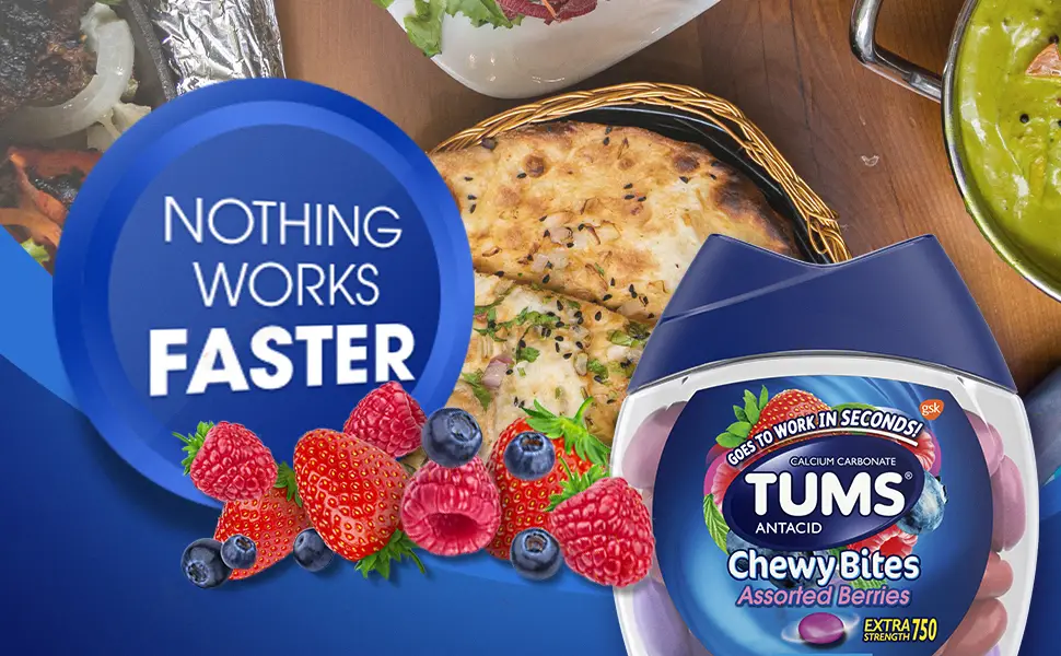 TUMS Tablets - TUMS Chewy Bites Extra Strength Assorted Berries