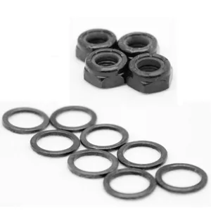 Dime Bag Hardware Skateboard Truck Axle Washers (Speed Rings) Nuts for Speed Bearing Performance - Dime Bag Hardware Axle Nuts and Axle Washers for Skateboards and Longboards