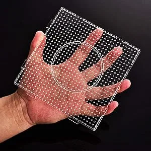 BANCHELLE Fuse Beads Boards 5mm PegBoards Plastic Kits Large Square Clear, 4 Pieces - Each board holds 841 beads