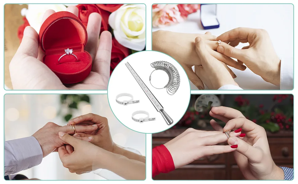 Metal Ring Sizer Measuring Tool Set, US Ring Mandrel for Ring Making and Finger Measuring, Three Ways to Quickly Find The Right Size (4PCS) - product information 5