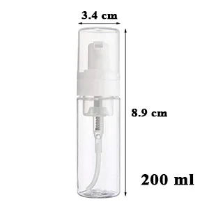 Foaming Dispenser Bottle - Beoncall 2Pcs Transparent Empty Spray Bottles Plastic Foam Pump Bottle Travel Soap Bottle Portable Foam Bottle (200ml) - size