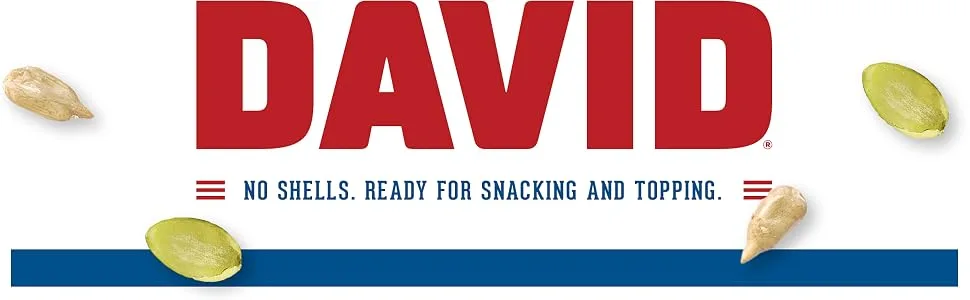DAVID Roasted and Salted Pumpkin Seeds, 5 oz - DAVIDs sunflower kernels and pepita seeds