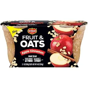 Del Monte FRUIT & OATS Apple Cinnamon FRUIT CUP Snacks, 2 Pack, 7 oz - apple cinnamon
