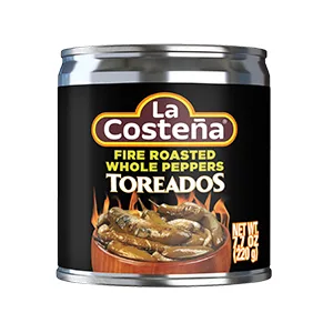 La Costea Toreados Serranos | Fire Roasted Whole Serrano Chile Peppers | 7.7 Ounce Can (Pack of 6) - La Costena