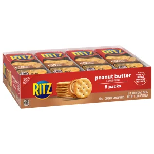 RITZ Peanut Butter Sandwich Crackers, 8 - 1.38 oz Snack Packs - image