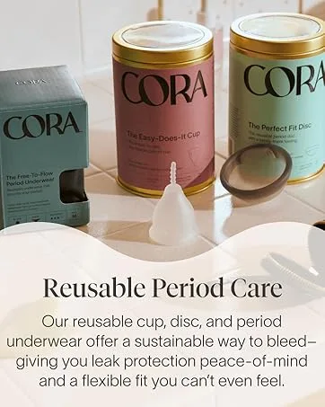 Cora Organic Applicator Tampons | Regular Absorbency | 100% Cotton Core, Unscented, BPA-Free Compact Applicator | Leak Protection, Easy Insertion, Non-Toxic - cora organic tampons feminine care pads liners period menstrual disc cup panty underwear for women