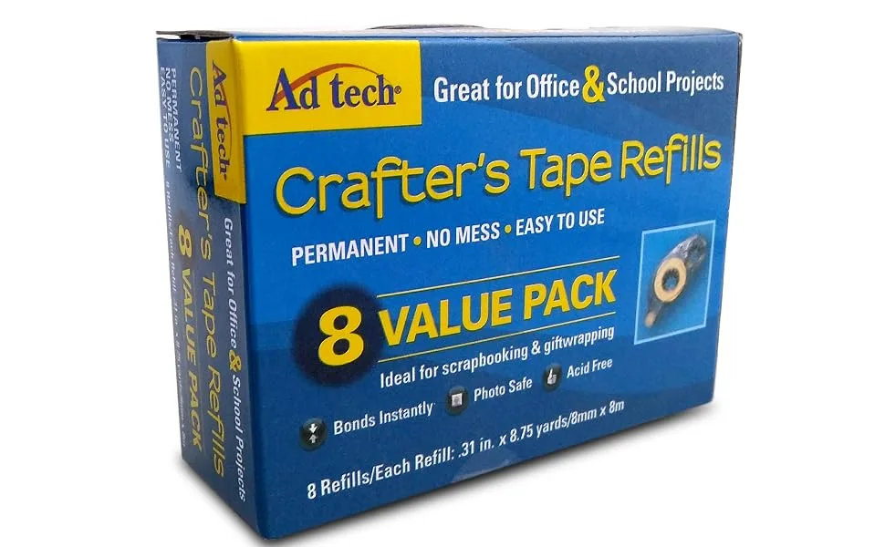 AdTech 05674 Permanent Crafter's Tape Refills, single unit - Refills 8pk Box