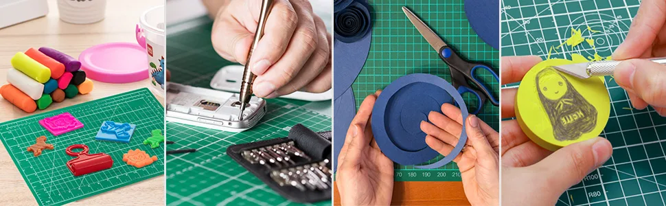 anezus Self Healing Sewing Mat, 12inch x 18inch Rotary Cutting Mat Double Sided 5-Ply Craft Cutting Board for Sewing Crafts Hobby Fabric Precision Scrapbooking Project A3: 18x12 Inches - Cutting Mat for Crafts