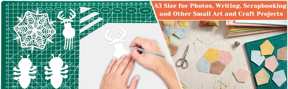 anezus Self Healing Sewing Mat, 12inch x 18inch Rotary Cutting Mat Double Sided 5-Ply Craft Cutting Board for Sewing Crafts Hobby Fabric Precision Scrapbooking Project A3: 18x12 Inches - sewing mat large